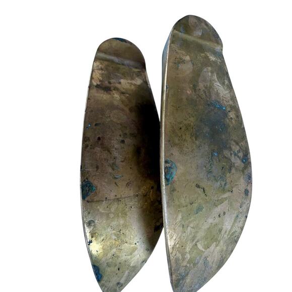 Vintage Brass Indian Khussa Slippers | Engraved Decorative Shoes | Incense Decor - Picture 3 of 3